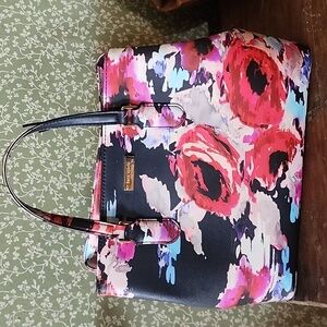 Kate Spade Floral Black and Pink Tote